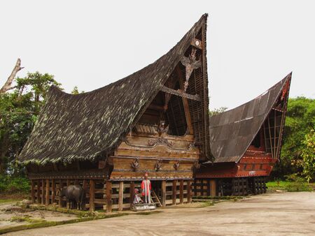 Traditional Batak houses on Samosir Island