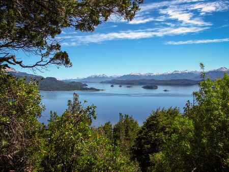 Patagonian lake view landscape Nahuel Huapi National Parkの写真素材