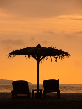 Bed rest on the beachの写真素材