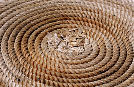Textures of a circular ropeの写真素材