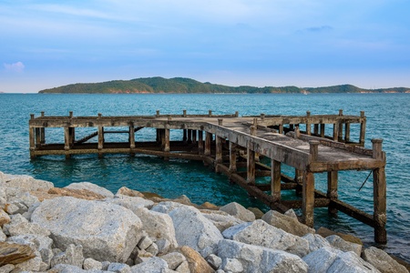 ruins in the seaの写真素材