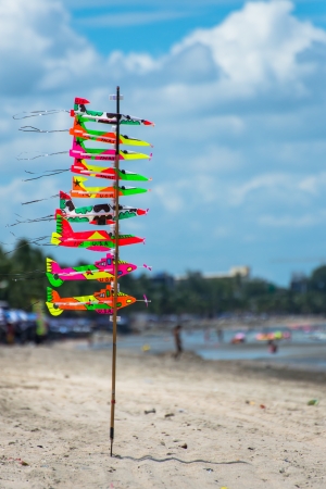 ariplane model toys on the beachの写真素材