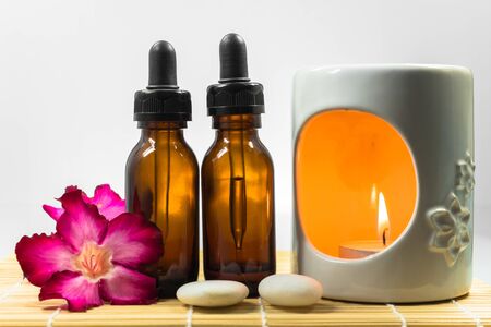 Aromatherapy oil and burnerの写真素材