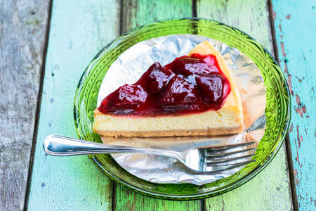 Fresh strawberry cheesecakeの写真素材