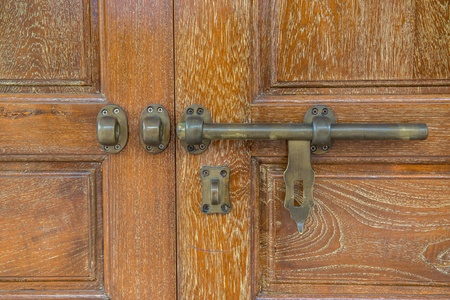 locked old wooden door の写真素材