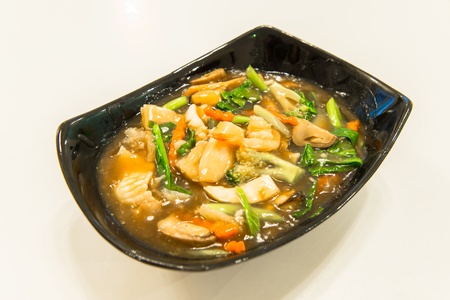 Seafood and Noodles in a Creamy Sauce の写真素材