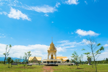 big statue of buddha against the blue skyの写真素材