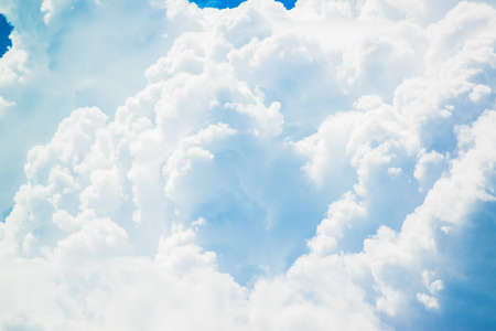 blue sky with cloud closeupの写真素材