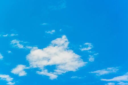 blue sky with cloud closeupの写真素材