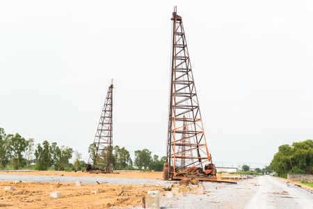 Construction Crane at the construction siteの写真素材