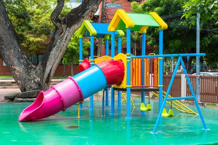 Children  s playground at public parkの写真素材