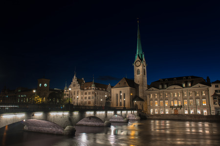 Zurich at nightの写真素材