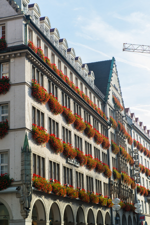 Buildings in munich city center, Marienplatzのeditorial素材