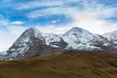 Jungfraujoch, Part of Swiss Alps Alpine Snow Mountain Landscape at Switzerland