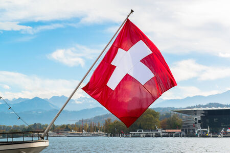 Switzerland waving flag のeditorial素材