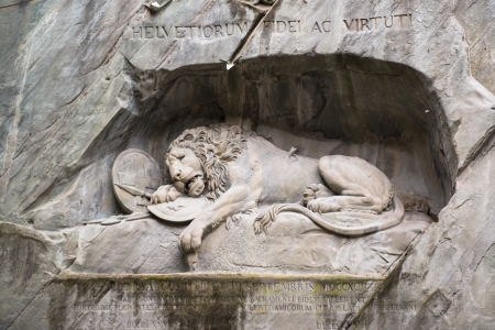 Dying lion monument in Lucerne, Switzerland のeditorial素材