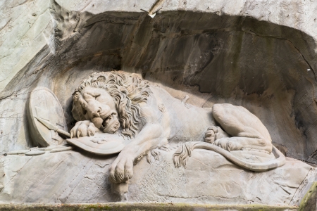 Dying lion monument in Lucerne, Switzerland の写真素材