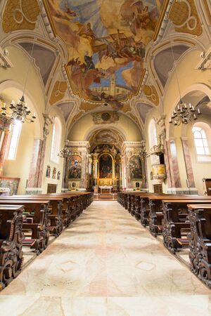 Cathedral of St  James  Dom zu St  Jakob , an eighteenth-century Baroque cathedral of the Roman Catholic Diocese of Innsbruck, Austriaのeditorial素材