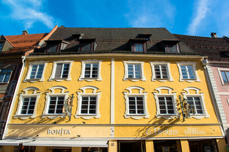 Beautiful colorful houses in Fussen, Bavaria, Germanyのeditorial素材
