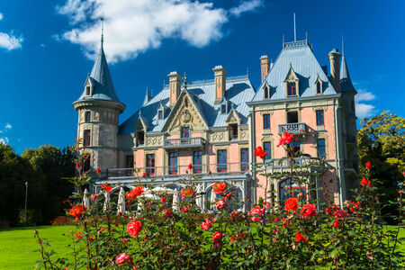 Beautiful Schadau Castle in the Thun city, Canton Bern, Switzerlandのeditorial素材
