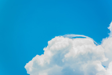 white clouds with the blue skyの写真素材