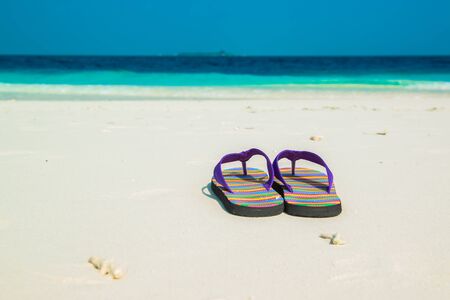 Sand beach and ocean wave, South Male Atoll. Maldivesの写真素材