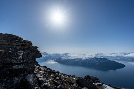 Fjord in norway from mountain