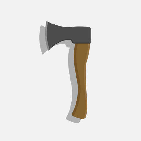 Hatchet vector illustration, camping equipment. Flat design style.のイラスト素材