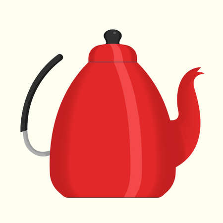 red kettle vector illustration. gradient colors. kitchen utensilsのイラスト素材