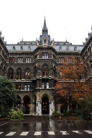 Vienna, Austria, September , 14, 2019 - 
Facade of the inner courtyard of Rathaus, the building where the Vienna City Hall is locatedのeditorial素材