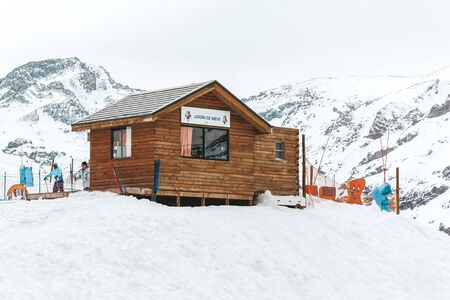 Farellones, Chile - August 2011 - Ski station on the top of Andes Mountains.のeditorial素材