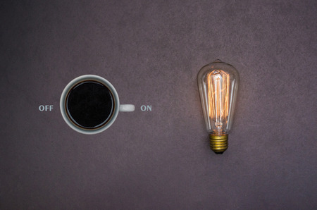 Great caffeine energy concept, coffee. Creativity, inspiration, idea, motivation.の写真素材