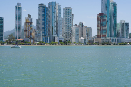 Photo of the beach of Camboriu, Santa Catarina, Brazil.の写真素材