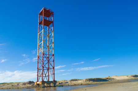 Lighthouse on the beach of Rio Grande do Sulの写真素材