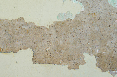 Wall with peeling paint, paint problem. Inadequate paint system, water infiltration.の写真素材