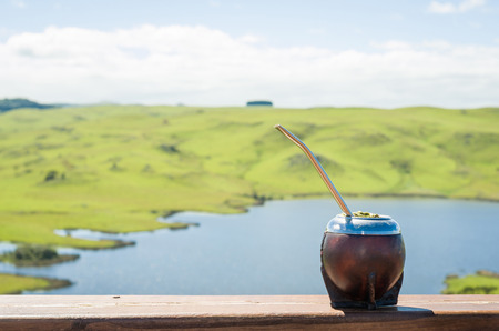 Traditional mate, mate, with green field view.