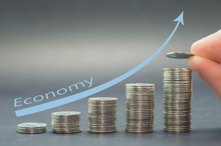 Saving money concept preset, money coin stack growing business.の写真素材