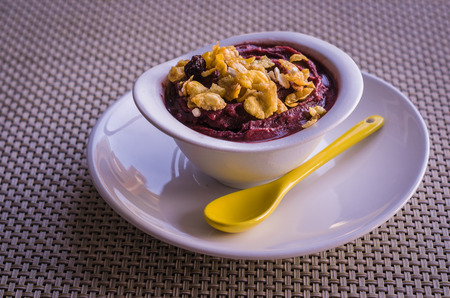 Acai (aÃ§aÃ­) bowl with granola. Typical Brazilian food.の写真素材