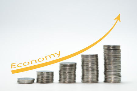 Great concept of savings, economy, pile of coins.の写真素材