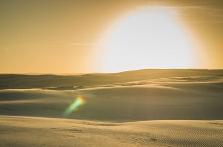 Golden Hour of sand dunes.の写真素材