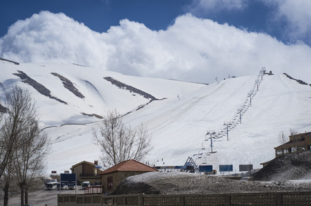 Ski park, snowboard, mountain lebanon.のeditorial素材