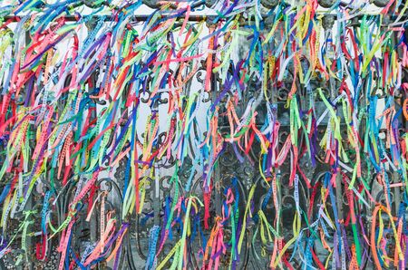 Great colorful background of the famous ribbons of Senhor do Bonfin, Salvador Brazil.の写真素材