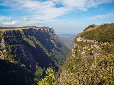 Beautiful landscape of Fortaleza Canyon and green rainforest, Cambara do Sul, Rio Grande do Sul, Brazilの写真素材