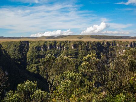 Beautiful landscape of Fortaleza Canyon and green rainforest, Cambara do Sul, Rio Grande do Sul, Brazilの写真素材
