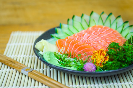 Sushi set (combo). Traditional Japanese cuisine, premium sashimi decorated in elegant surroundings.の写真素材