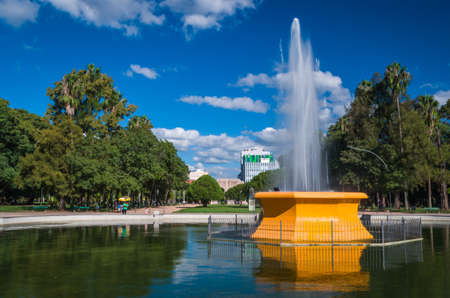 Porto Alegre, Rio Grande do Sul, Brazil, March 29 - 2021: Fountain of redemption square on a beautiful weekendのeditorial素材
