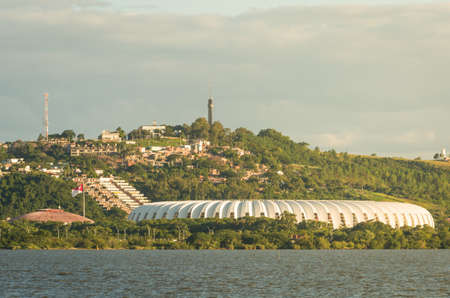 Porto Alegre, Rio Grande do Sul, Brazil, March 29 - 2021: View of the Beira Rio Stadium, football stadium of Sport Clube Internacionalのeditorial素材