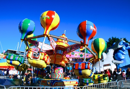 Fun time for kids at Ekka carnival, Queensland Australiaのeditorial素材