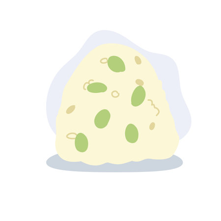 japanese onigiri rice ball with edamame soybeans.のイラスト素材