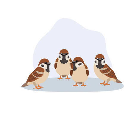 a group of sparrows. Sparrows in Nature